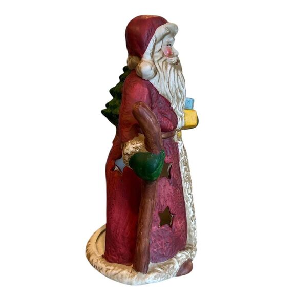 Vintage Porcelain Christmas Santa Clause Votive Tea Light Holder - Picture 2 of 6